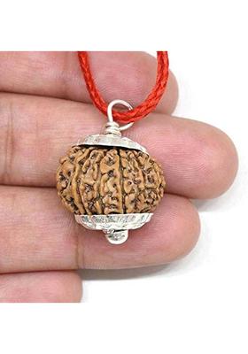 lisa vorce 100 % Original & Natural Five Face / 5 Mukhi Rudraksha With Lab Certified Silver Brass, Wood Pendant