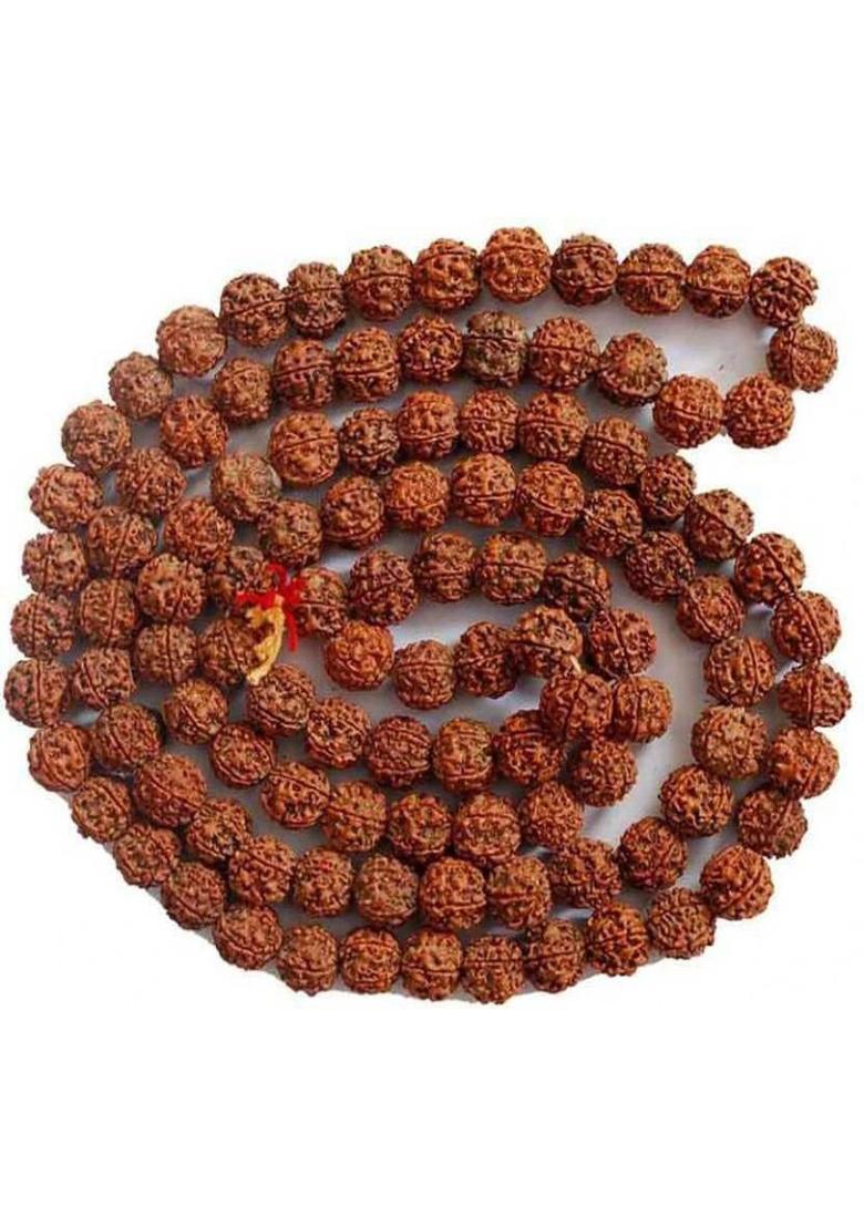 5 MUKHI RUDRAKSHA MALA 108 Wood Necklace - Indya