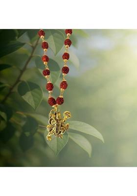 Bajrangbali Rudraksha Mala Gold-plated Plated Brass, Rudraksha Chain
