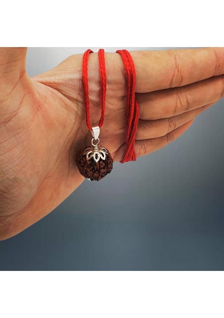 Divine rudras 5 Mukhi Rudraksha With Lab Certified, Wood Pendant - Indya