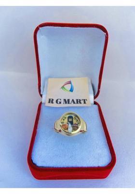 Ashtadhatu Shivling Shank Double Rudraksha Mercury Brass Gold Plated Ring