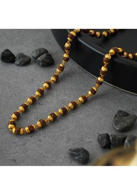 Gold Plated Eternal Grace Rudraksha Mala Gold-plated Plated Wood Necklace
