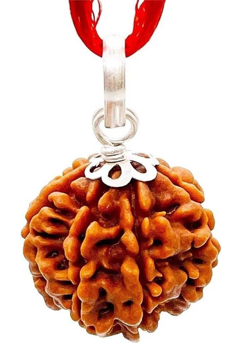 MAA MANSA DEVI Original 7 Mukhi Rudraksha with Lab Certificate Pack of 1 Wood Pendant - Indya