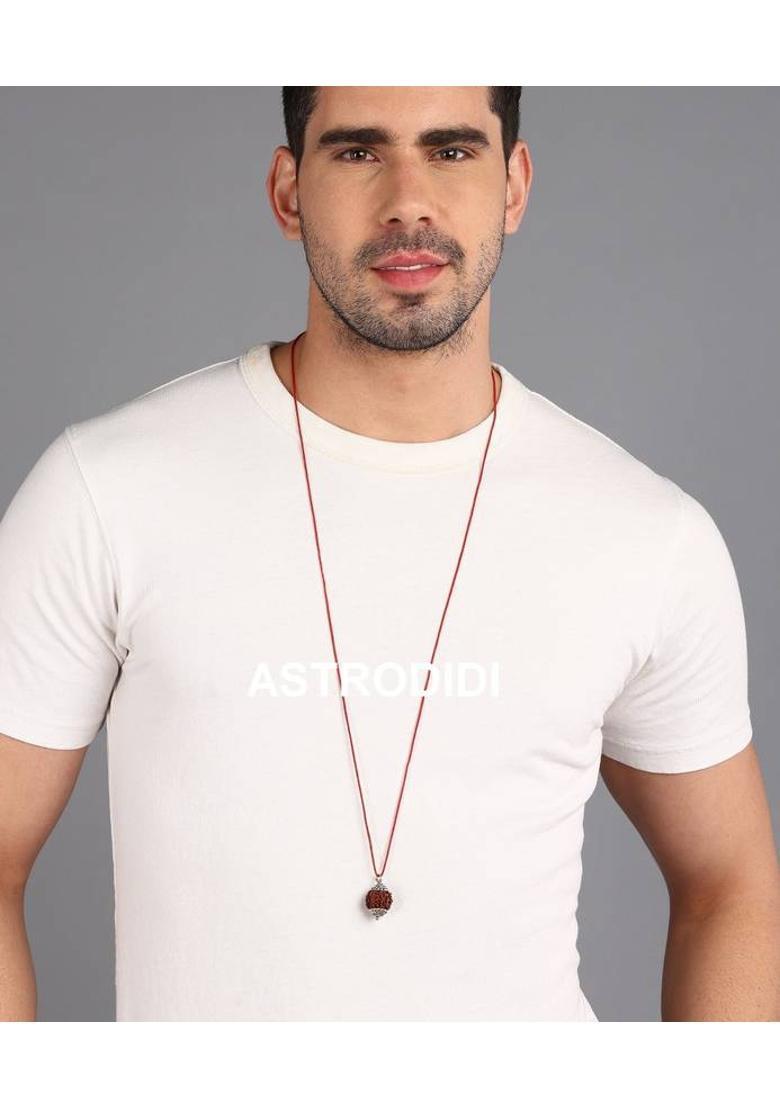 Astrodidi Original Six Face/Mukhi Rudraksha With Lab Certificate Silver Wood Pendant - Indya