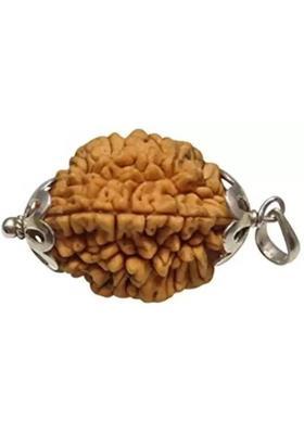 FLY PL STORE Certified/Original Two Mukhi Rudraksha/Natural 2-faced For Men & Women Brass, Wood Pendant