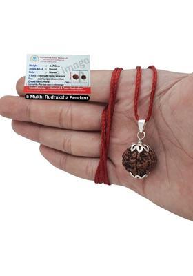 JangraBro Certified 5 Mukhi Rudraksha / five Faced Rudraksha Original Rudraksha Locket Silver Beads Brass, Wood Pendant