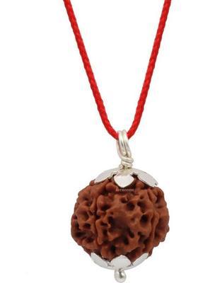 Astrodidi Five Face Rudraksha/ 5 Mukhi Rudraksha / 5 Face Rudraksha Silver Pendant With Lab Certificate Silver Wood Pendant