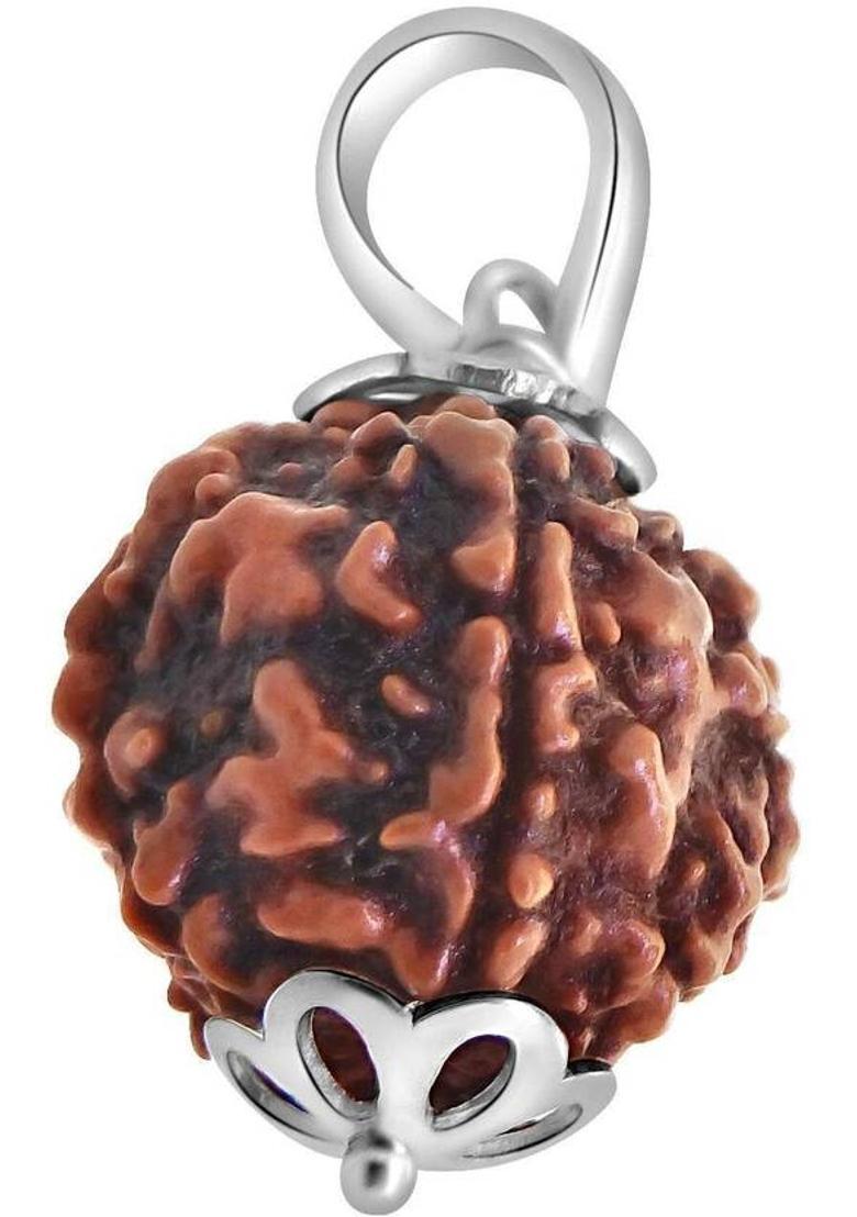 leahyallen ORIGINAL(NEPALI) 5 MUKHI RUDRAKSHA Brass, Wood Pendant - Indya