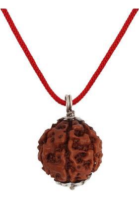 Astrodidi 8 Mukhi Rudraksha Eight Face Rudraksh Pendant Indonesian Java Small Size Bead With Lab Report Silver Wood Pendant