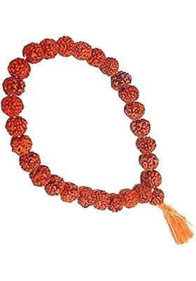 Natural & Original 5 Mukhi Rudraksha Mala For Jaap (27 Beads) (1 Pc) Wood Chain