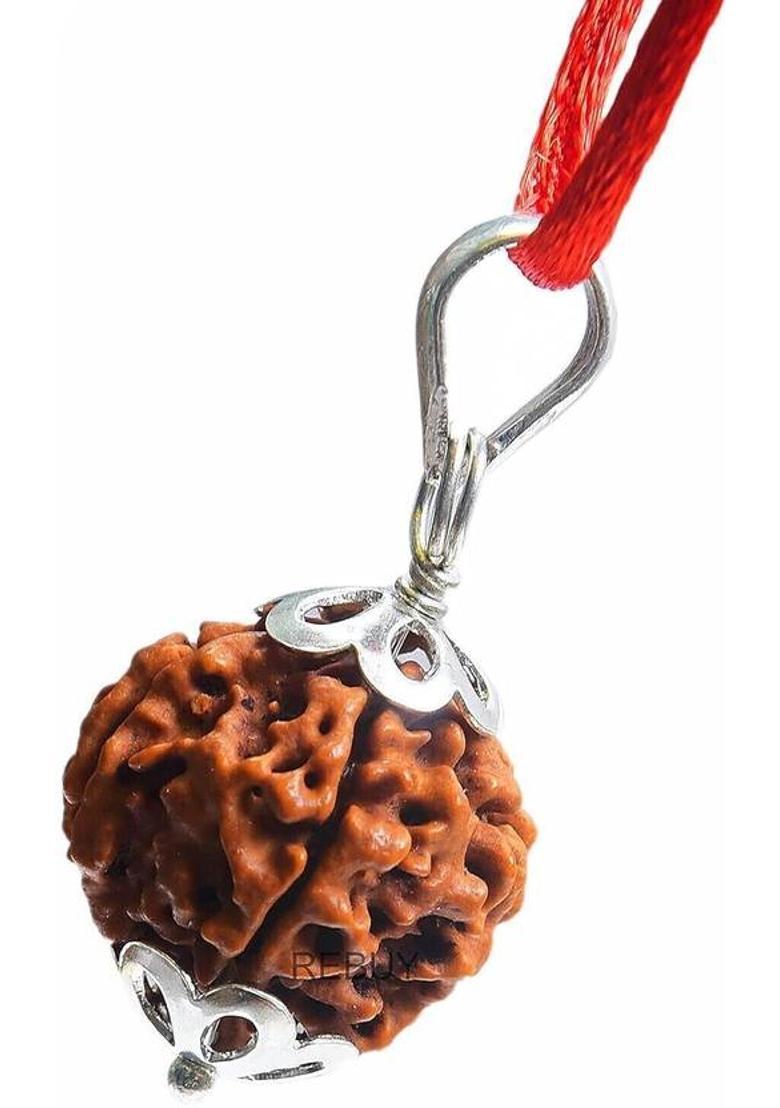 Divine rudras ORIGINAL(NEPALI) 5 MUKHI RUDRAKSHA Wood Pendant - Indya