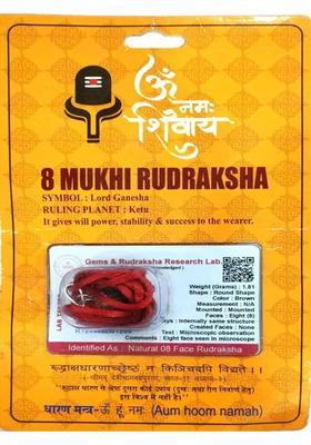 HARIDWARR 8 Mukhi Nepali Rudraksha Original Certified Eight Face Rudraksha Beads Pendant Wood Locket