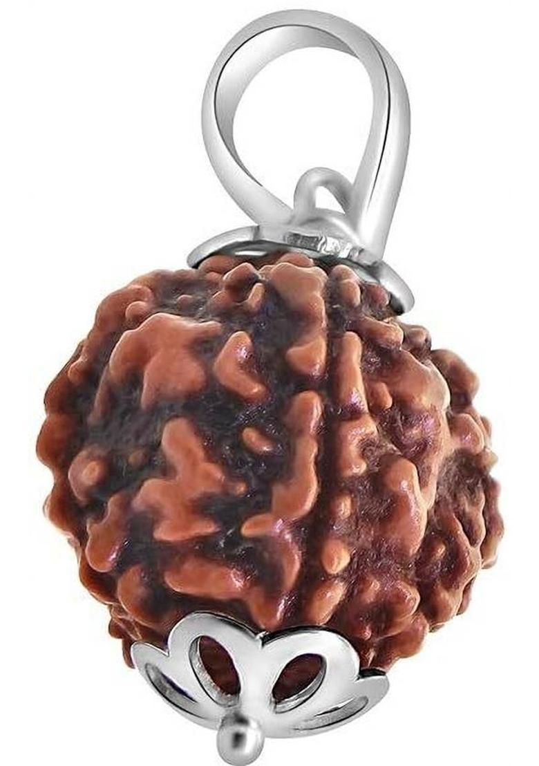Animated Rudracharms 5 Mukhi Rudraksha Pendant Lab Certified Nepali Wood Locket - Indya