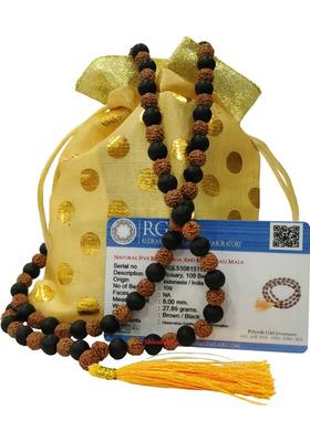 Original Karungali Rudraksha Malai 108+1 Beads 8mm (ISO Lab Certified) Rudraksha Necklace