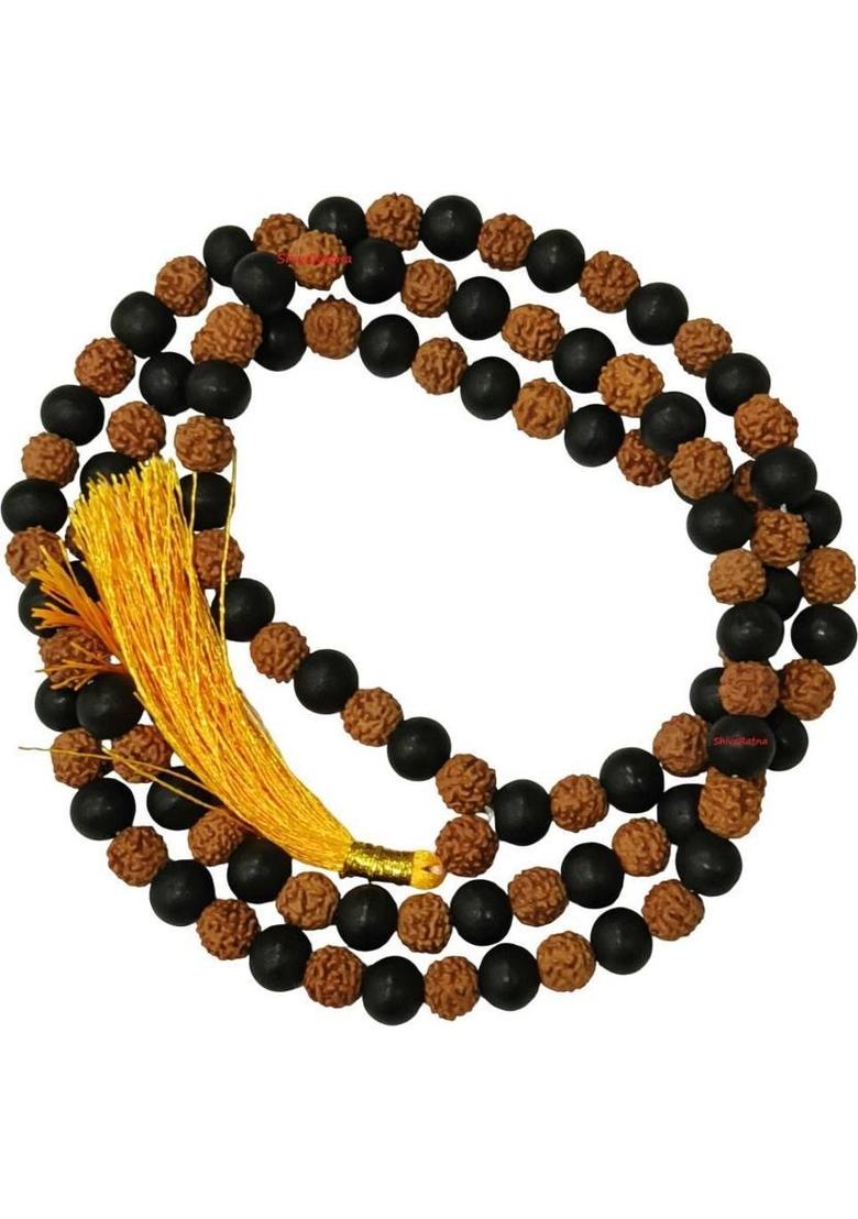 Original Karungali Rudraksha Malai 108+1 Beads 8mm (ISO Lab Certified) Rudraksha Necklace - Indya