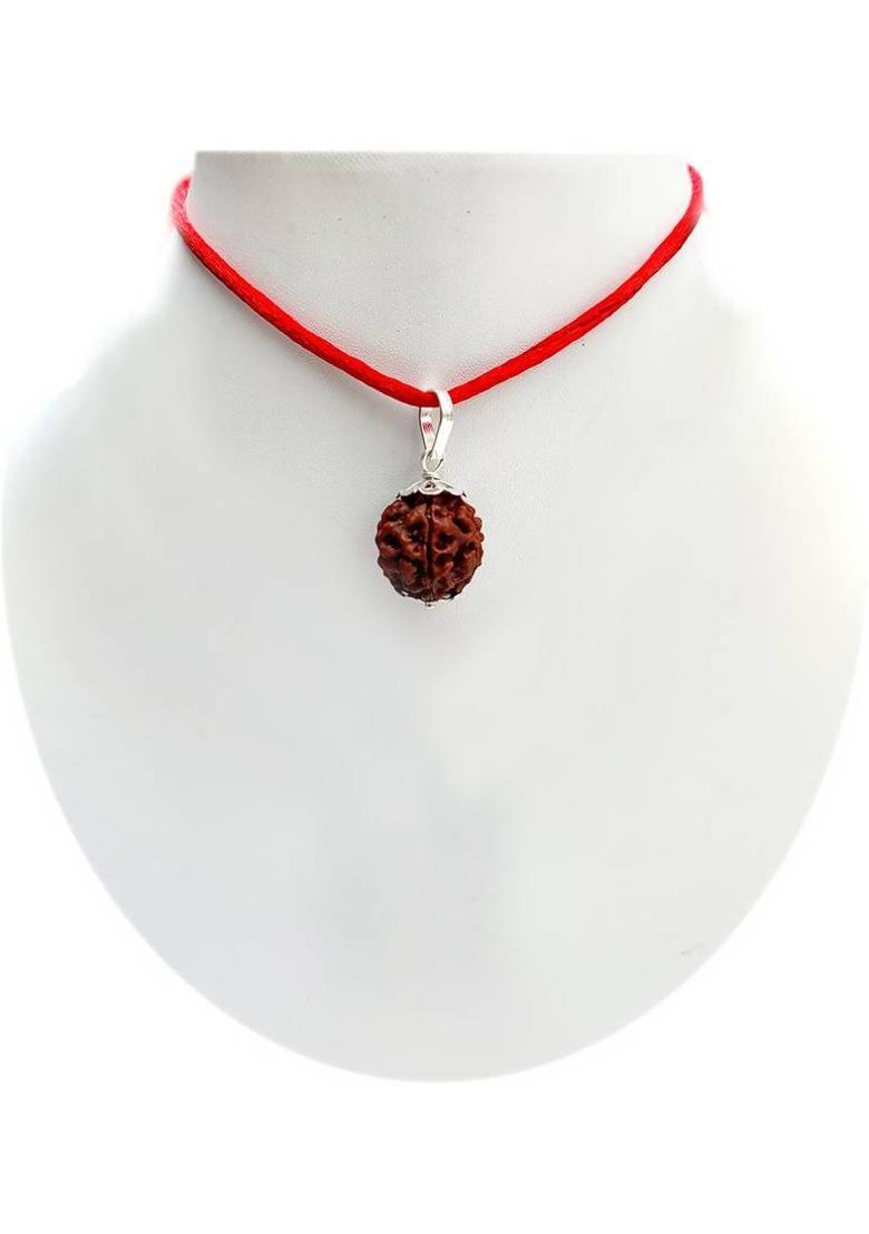 jupiter speaks Lab Certified 5 Mukhi Rudraksha Nepali Size 18-20 mm Color Brown 100% Original Natural Bead for Men & Women Wood Pendant - Indya