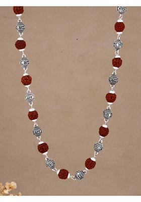 Om Namah Shivay Panchmukhi Rudraksha Mala | 24 Inch | 7mm Beads Metal, Rudraksha Chain