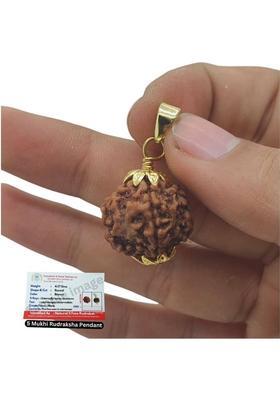 robbanmant 100% Original Five Face Rudraksha (5 Mukhi Rudraksh) Lab Certified For Unisex Gold-plated Beads Brass, Wood Locket