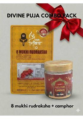 Robin Export Company Premium 8 Mukhi Nepali Rudraksha Eight Faced Rudraksha With Lab tested Sterling Silver Wood Pendant