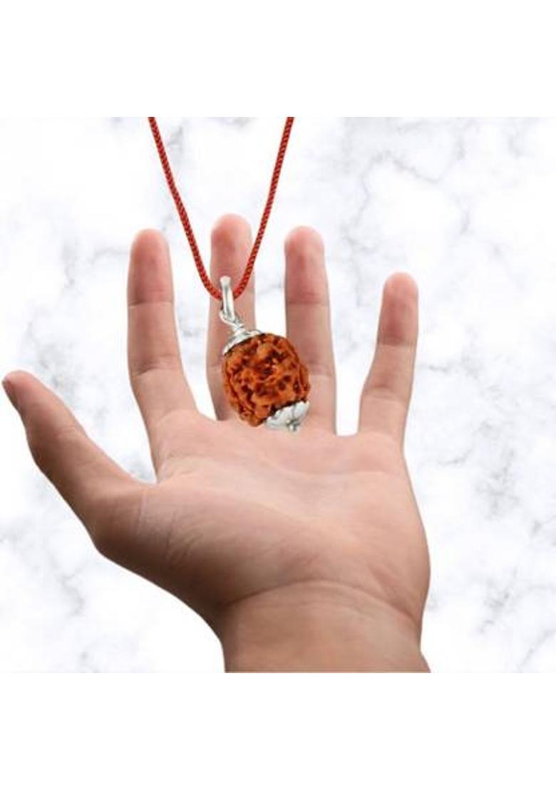 urbanzebra 3 Mukhi/Faced Rudraksha Nepal Originated Rudraksh For Unisex Silver Brass, Wood Pendant - Indya