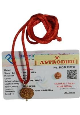 Astrodidi 7 Mukhi Rudraksha Seven Faced Rudraksha With Certified Lab Tested Silver Wood Pendant