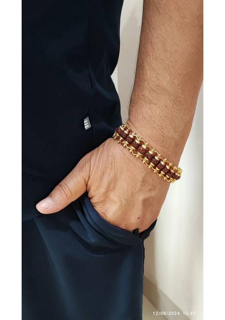 Rudraksha Gold-plated Charm Bracelet - Indya