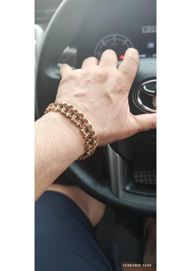 Rudraksha Gold-plated Charm Bracelet - Indya