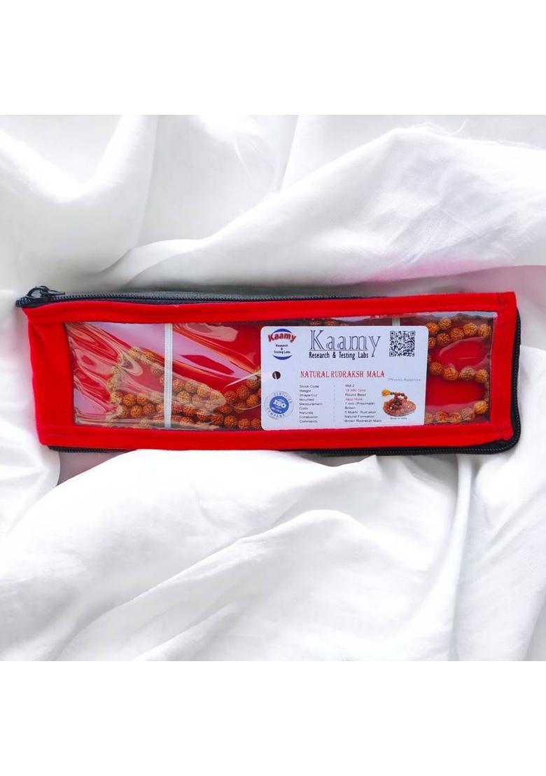 100% Original Tested 5 MUKHI RUDRAKSHA JAAP MALA-108 Wood Chain - Indya