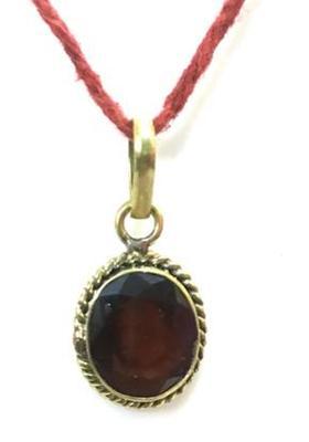 Astrodidi Gomed Stone Natural Hessonite Garnet Gemstone (5 Ratti to 6 Ratti) With Lab Certificate Brass Garnet Stone Pendant