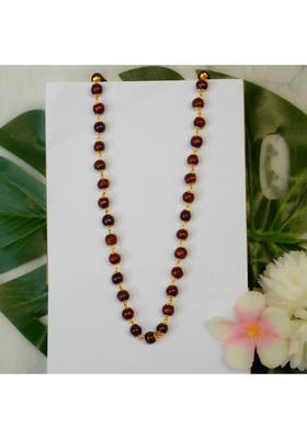 Asli Authentic Red Sandalwood Mala - 54 Beads Gold-plated Plated Rudraksha Necklace