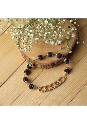 Brass, Rudraksha Gold-plated Bracelet