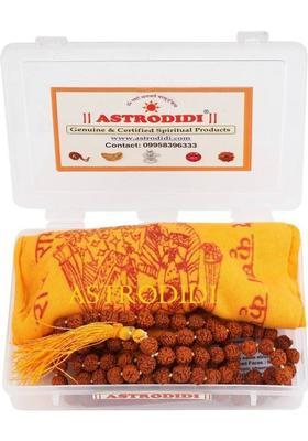 5 Mukhi Rudraksha Mala Lab Certified With Gomukhi Japa Bag Beads Size 6-7mm Wood Necklace