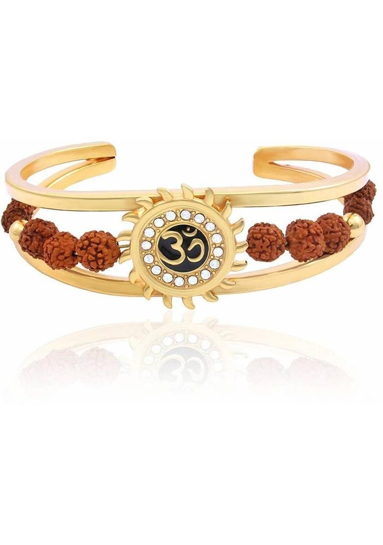 Brass, Stainless Steel Gold-plated Brown, Gold Jewel Set&nbsp;&nbsp;(Pack of 1) - Indya