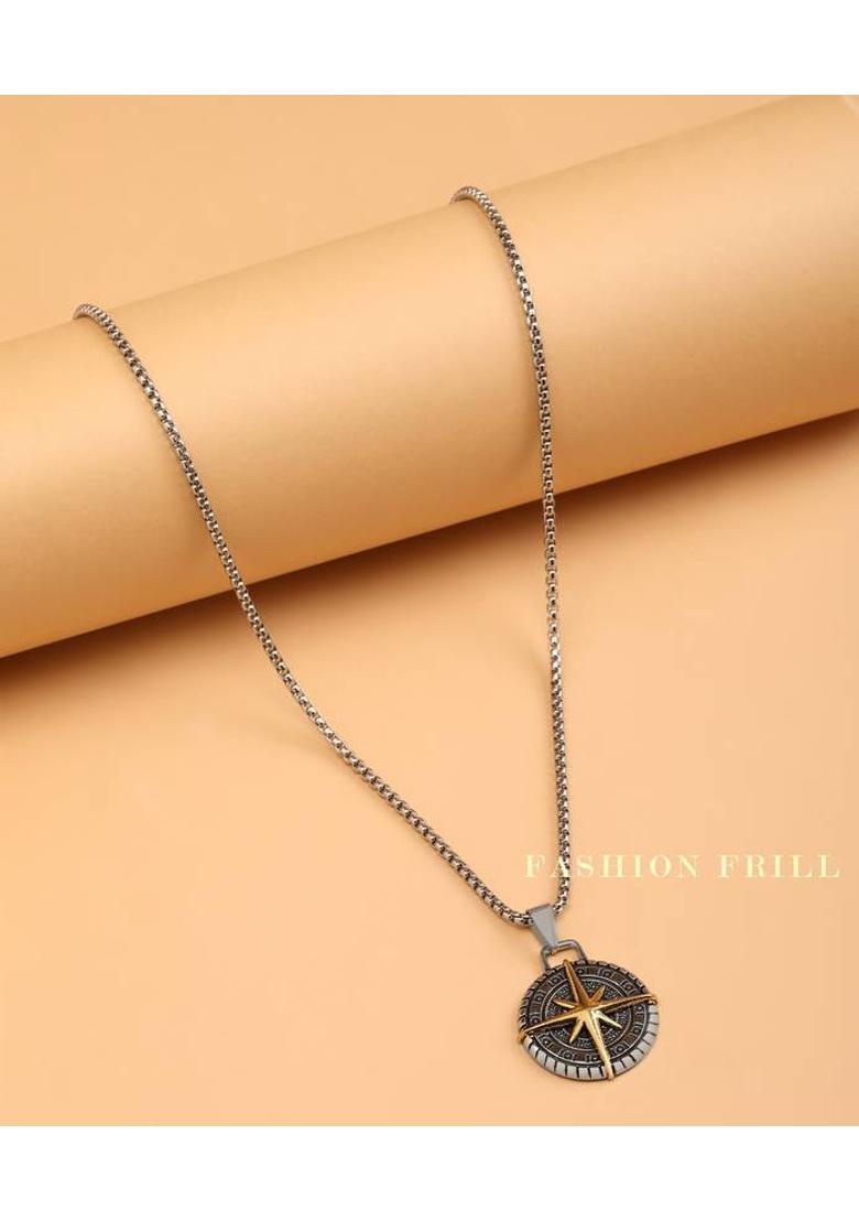 Kuttumb Gems & Jewels Astrological Seven Mukhi/Faced Rudraksha Pendant Silver Wood Locket Set - Indya