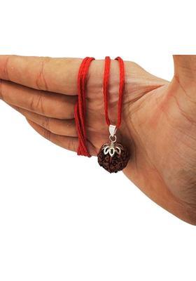 Rudra gems Jewellery 6 Mukhi Rudraksha Original IGL Certified | Original Seller Nepali Rudraksha Silver Beads Brass, Wood Locket Set