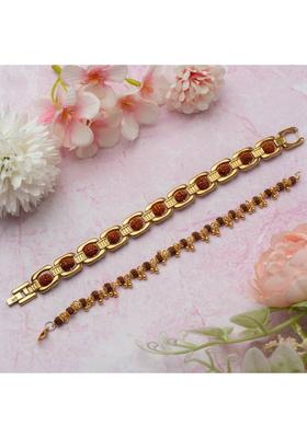 Essential+ Elemental Rudraksha Bracelet Combo Gold-plated Plated Rudraksha Necklace