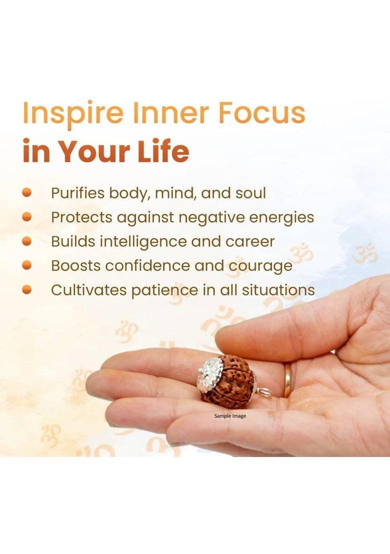 JangraBro Original 5 Mukhi Rudraksha with Silver Pendant from Nepal Certified by Lab Silver Beads Wood Locket - Indya