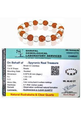 Stone, Rudraksha, Clear Quartz Crystal Bracelet