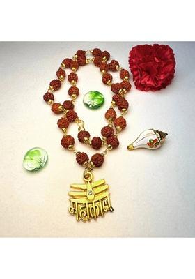 Mahadev Rudraksha Mala For men Chain Brass Plated Brass, Rudraksha Chain
