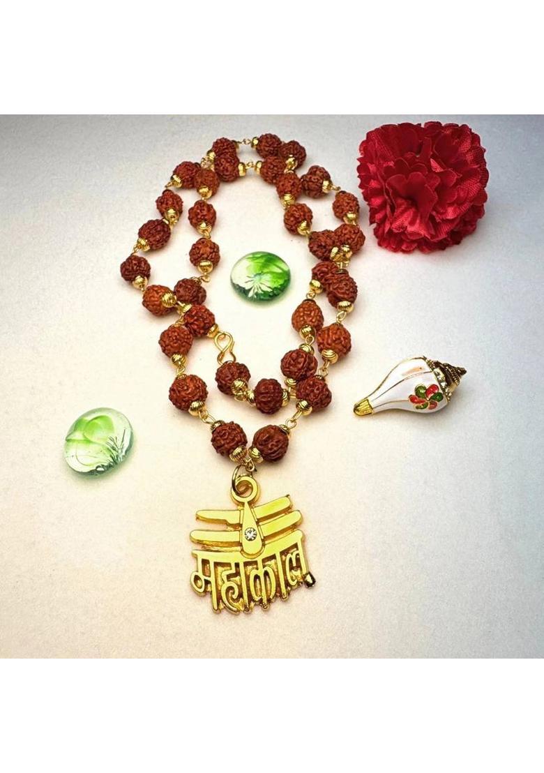 Mahadev Rudraksha Mala For men Chain Brass Plated Brass, Rudraksha Chain - Indya