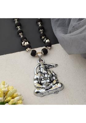 Samadhi Hanuman Karungali Mala Silver Plated Brass Chain Set