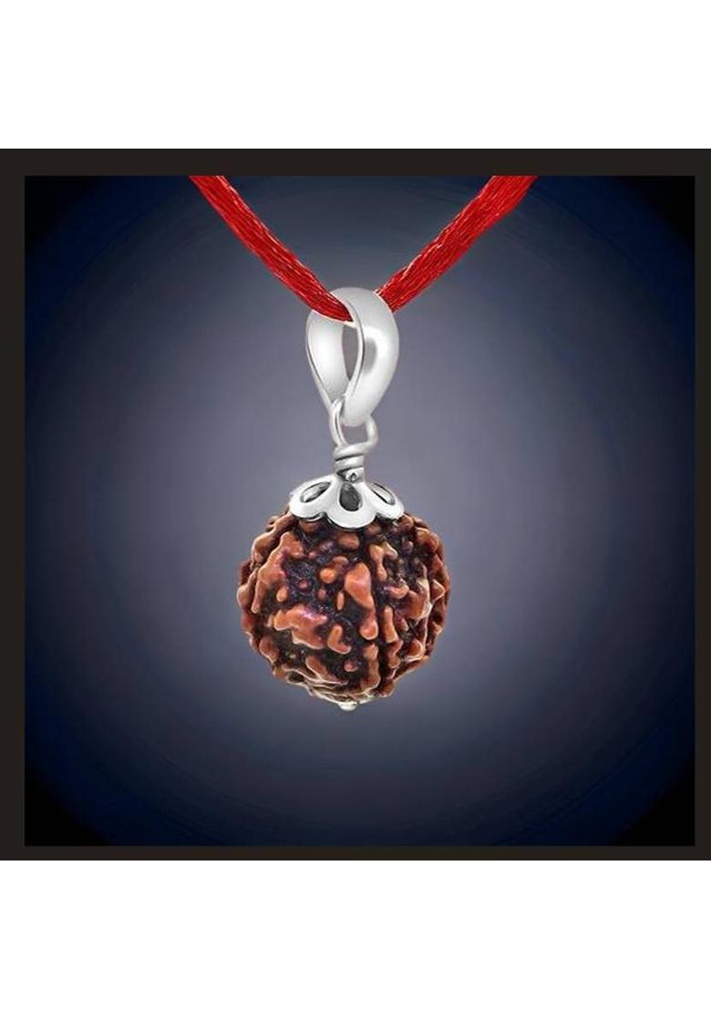 Rudram Silver Crystal Wood Locket - Indya