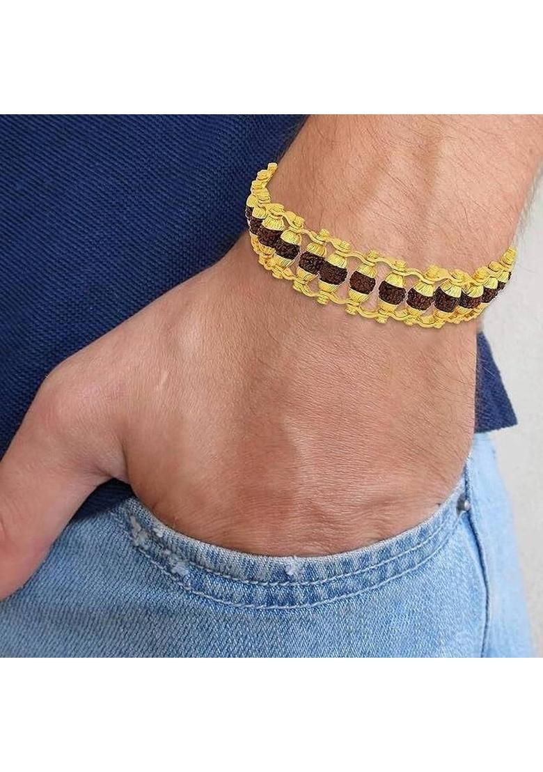 Rudraksha Gold-plated Charm Bracelet - Indya