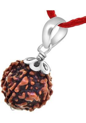 robbanmant 5 Mukhi Nepali Rudraksha Five Face Rudraksh With Original Quality Certificate Silver Wood Pendant