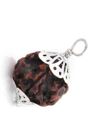 DIVINE SOUVENIRS 100 % Original & Natural Five Face / 5 Mukhi Rudraksha With JGL Lab Certified Wood Pendant