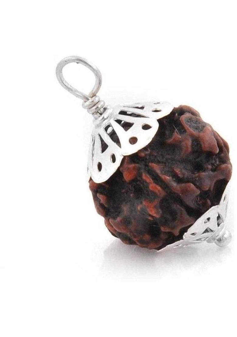 DIVINE SOUVENIRS 100 % Original & Natural Five Face / 5 Mukhi Rudraksha With JGL Lab Certified Wood Pendant - Indya