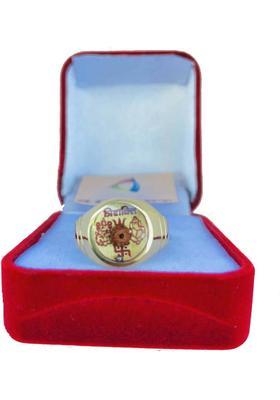 Ashtadhatu Trishakti Rudraksha With Para Yantra Brass Gold Plated Ring