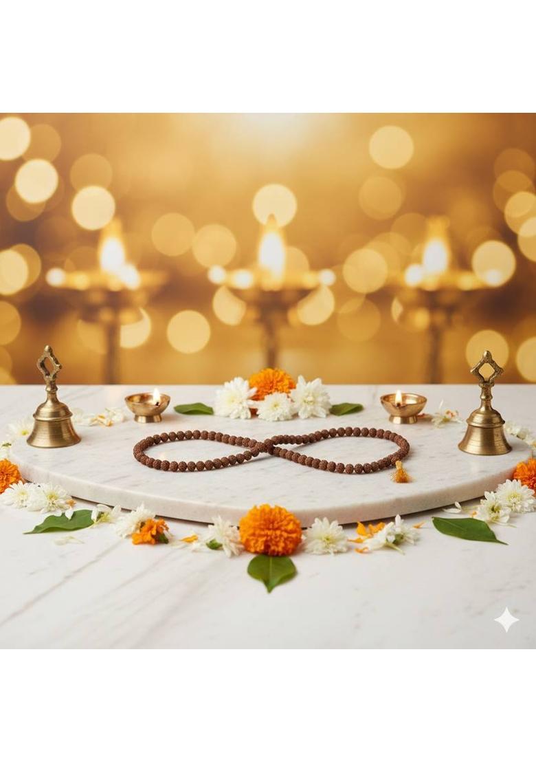 Original Certified 108 Rudraksha Mala for Men & Women Beads Rudraksha Chain Set - Indya