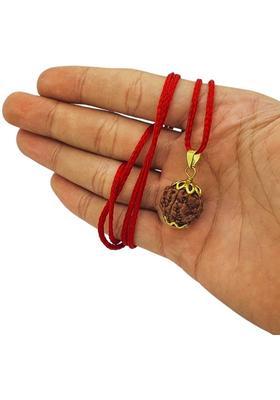 HAPPY CREATION 4 Mukhi Rudraksha Original Certified Nepali Char Mukhi Rudraksha Gold-plated Beads Brass, Wood Locket