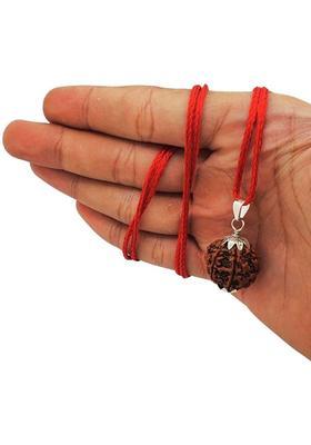 AstroVidhanart 6 mukhi rudraksha pendant Silver Beads Brass, Wood Locket Set